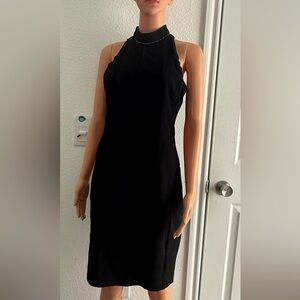Elie Tahari Black Halter Midi Dress